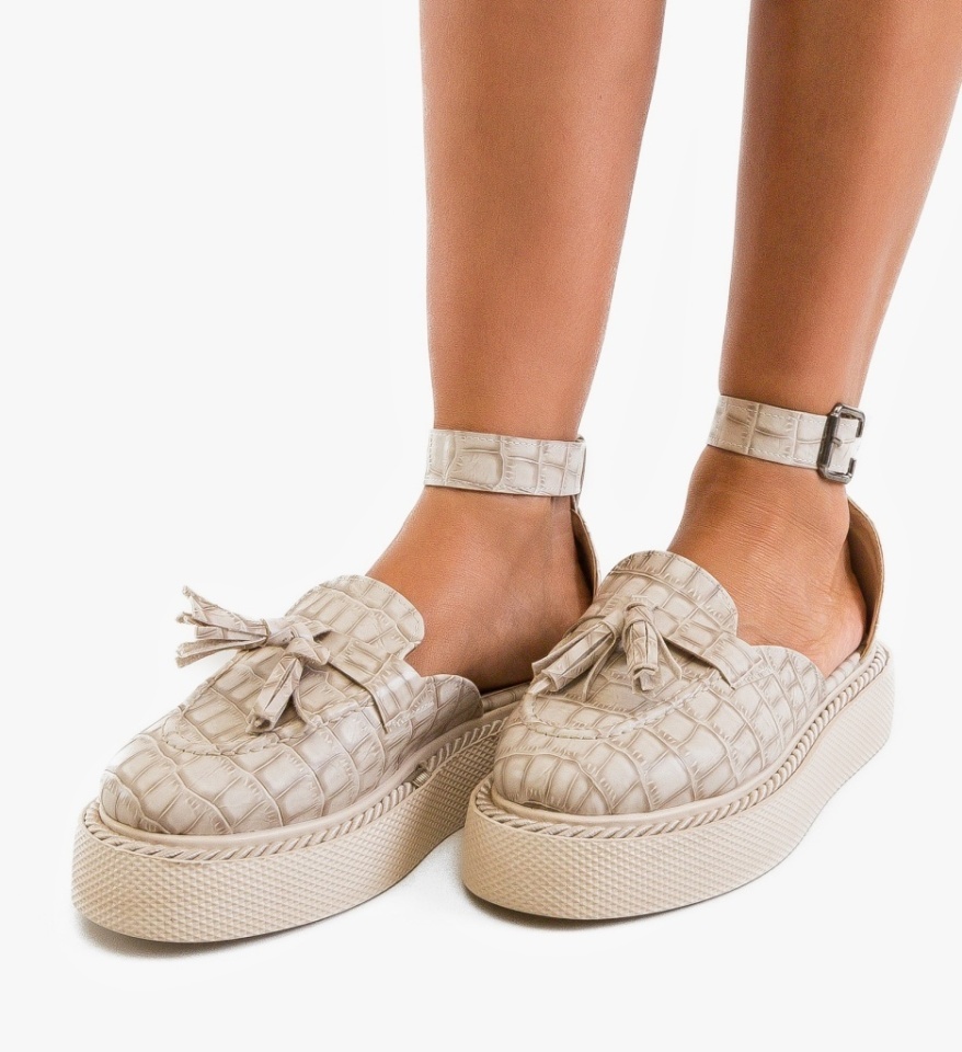 Pantofi Casual Aklin Bej - Img 4