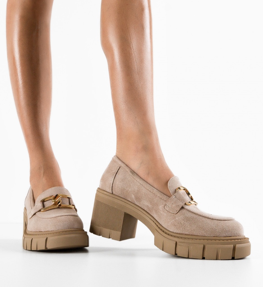 Pantofi Casual dama Akein Bej - Img 7