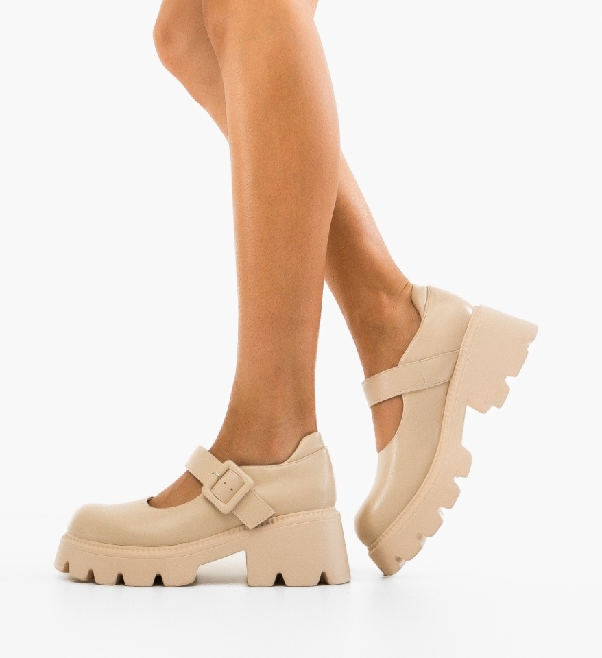 Pantofi Casual dama Bokfa Bej 2 - Img 5