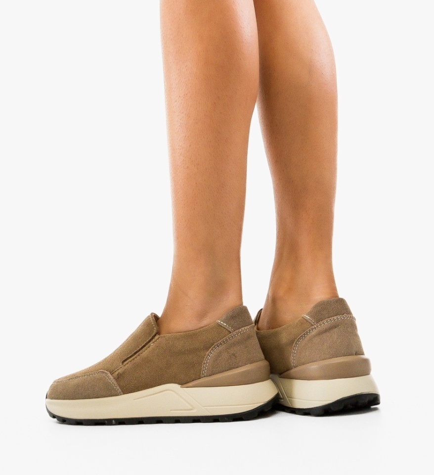 Pantofi casual dama Derina Bej - Img 2
