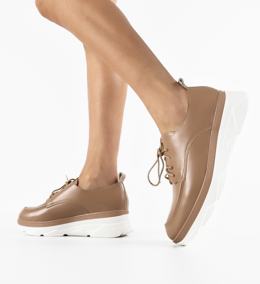 Pantofi casual dama Frelly Khaki - Img 4