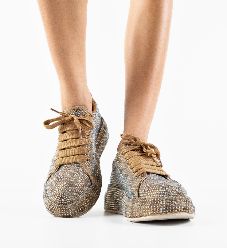 Pantofi Casual dama Urssy Bej - Img 8