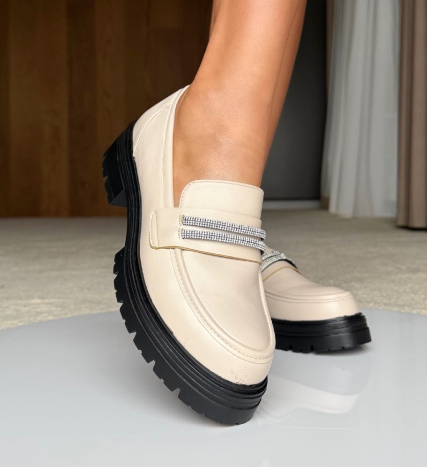 Pantofi casual dama Uster Bej - Img 10