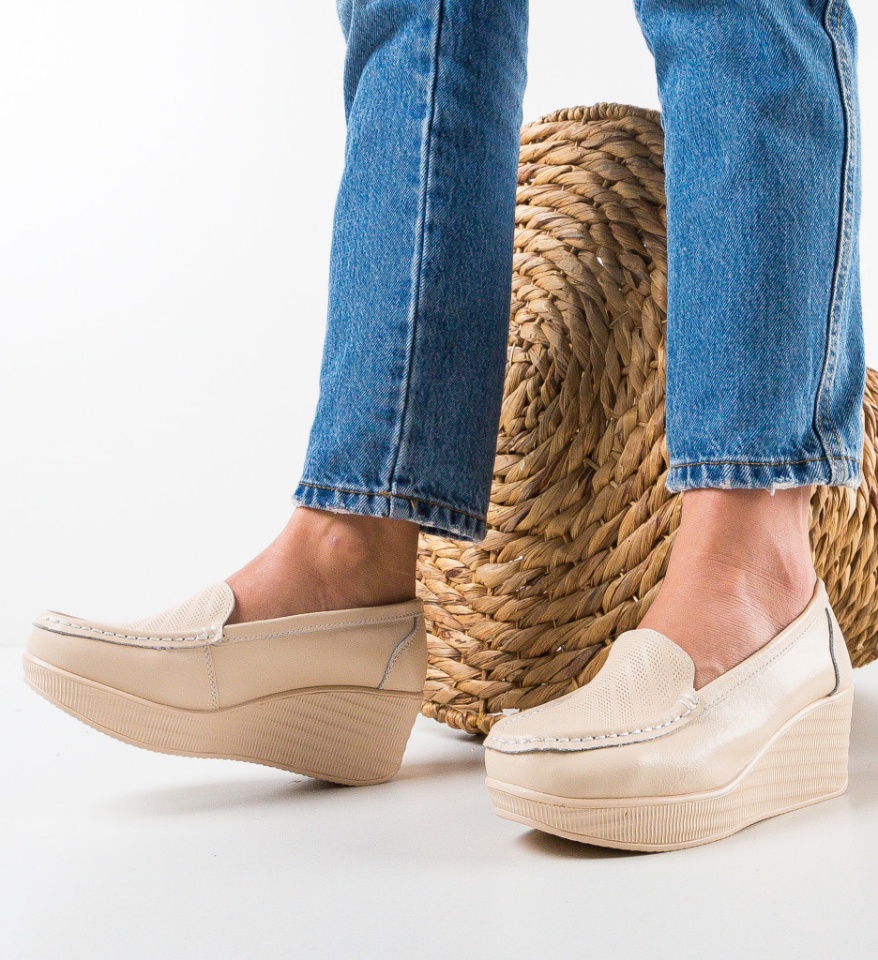 Pantofi Casual Ely Bej - Img 4
