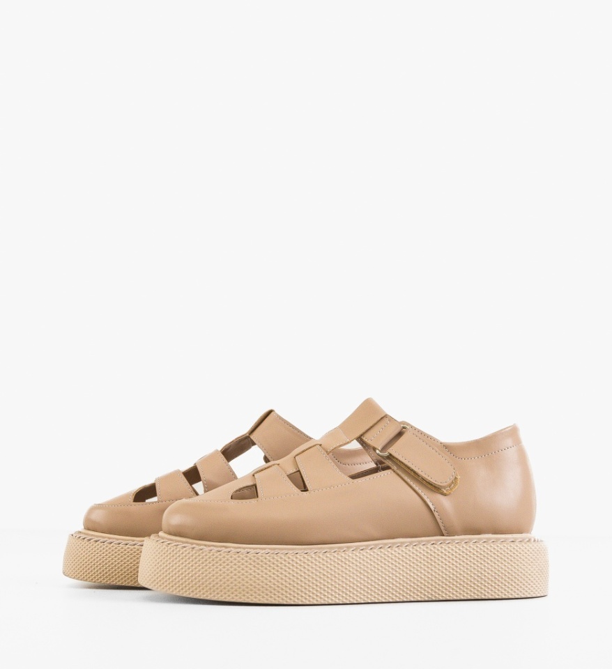 Pantofi Casual Gryndy Nude - Img 2