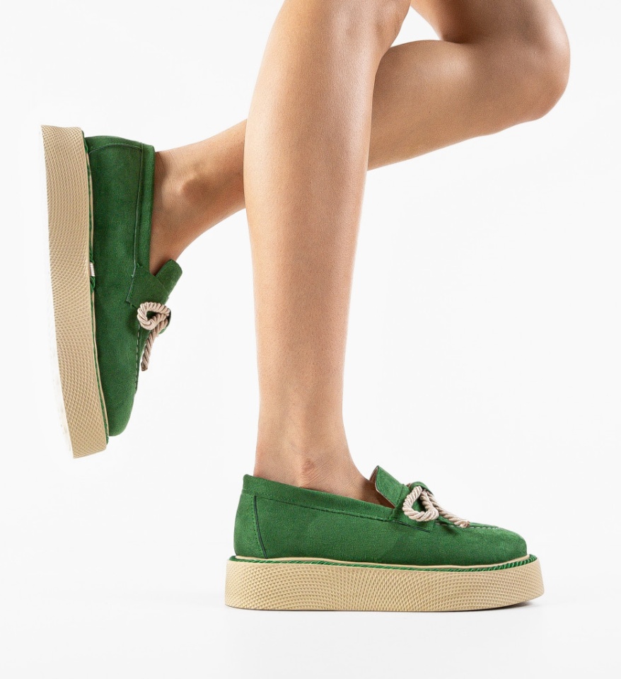 Pantofi Casual Leskus Verzi - Img 4