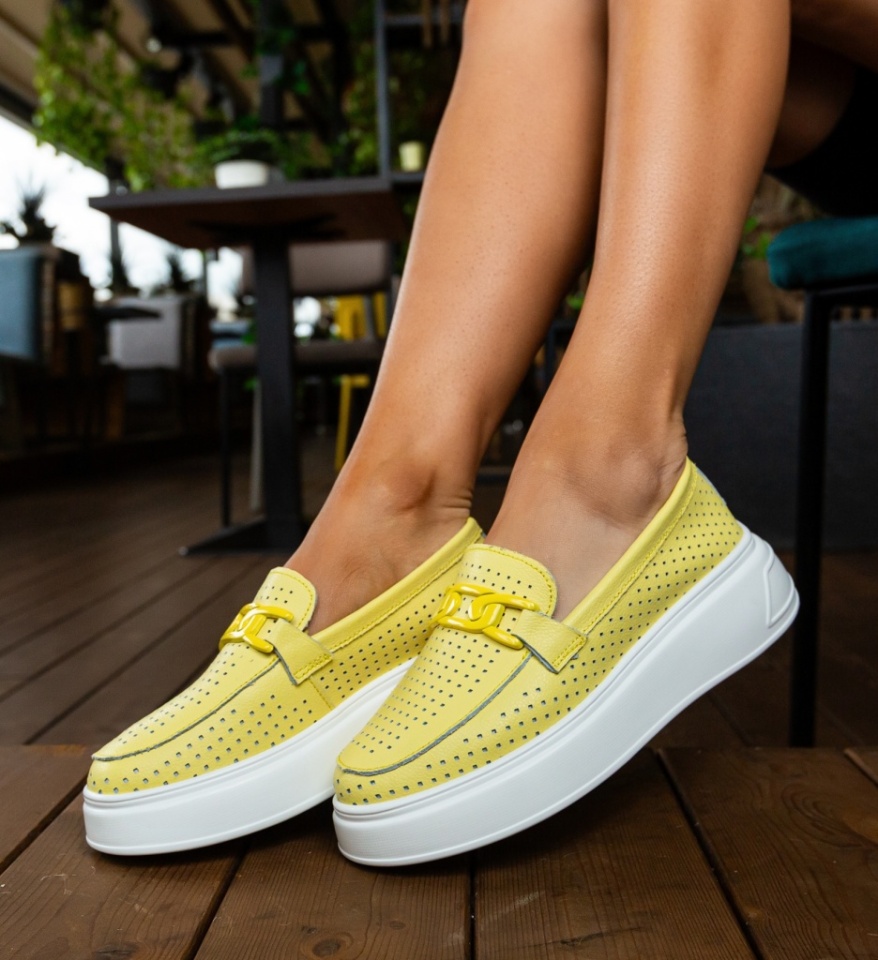 Pantofi Casual Lezzer Galbeni - Img 2