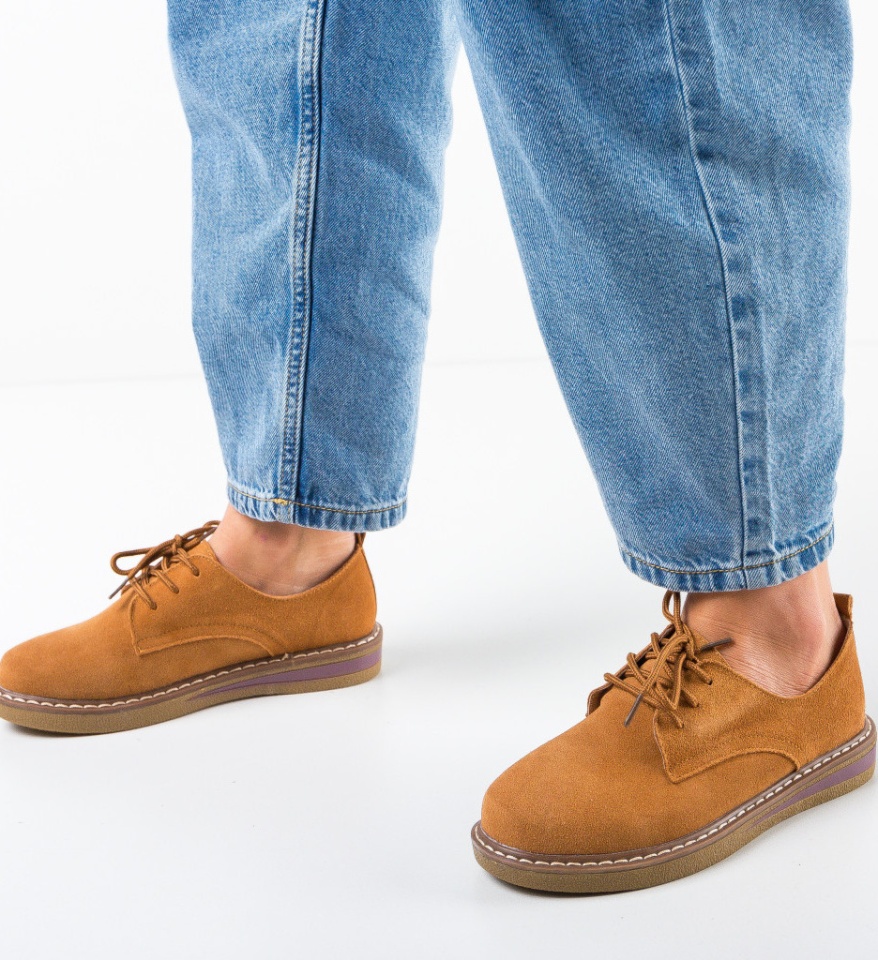 Pantofi Casual Romena Camel - Img 12