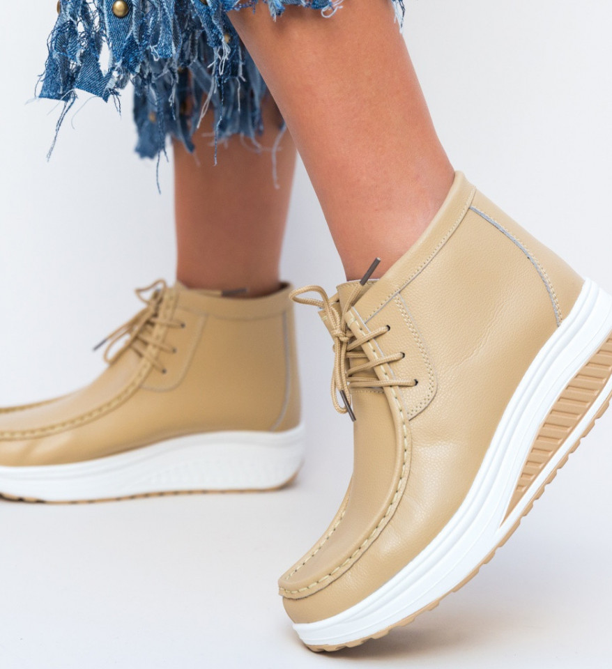 Pantofi Casual Vinto Bej - Img 3