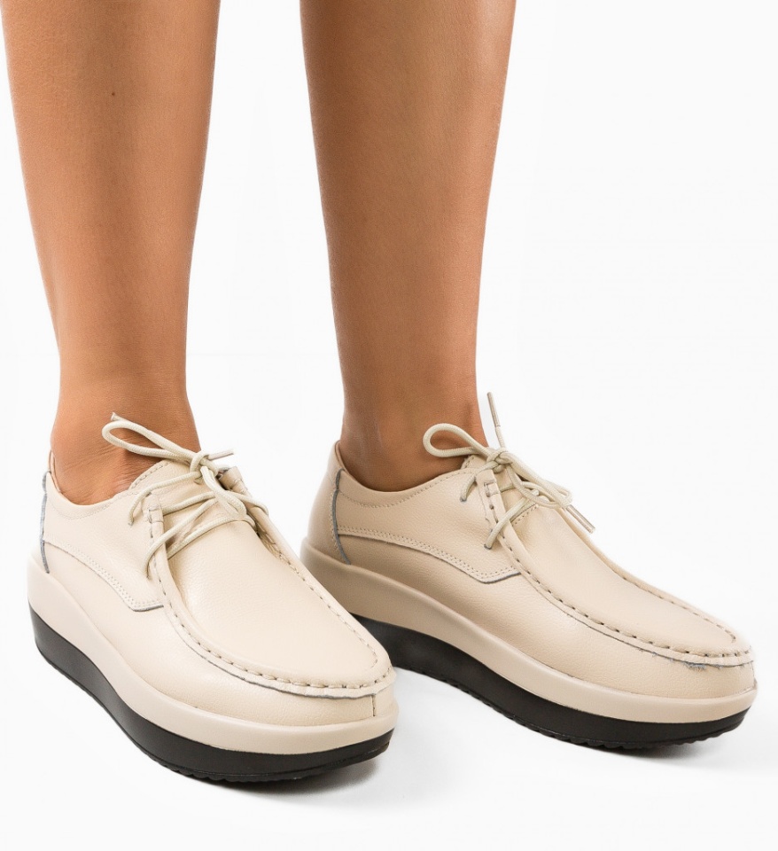 Pantofi Casual Vlasta Bej - Img 13