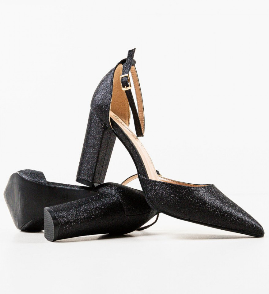 Pantofi cu toc Nakara Negri - Img 3