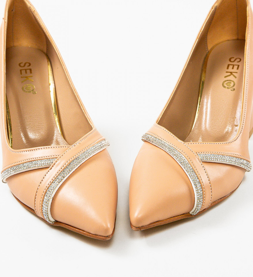 Pantofi dama Crysta Nude - Img 3
