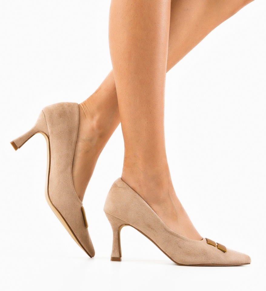 Pantofi dama Jaxy Bej - Img 6