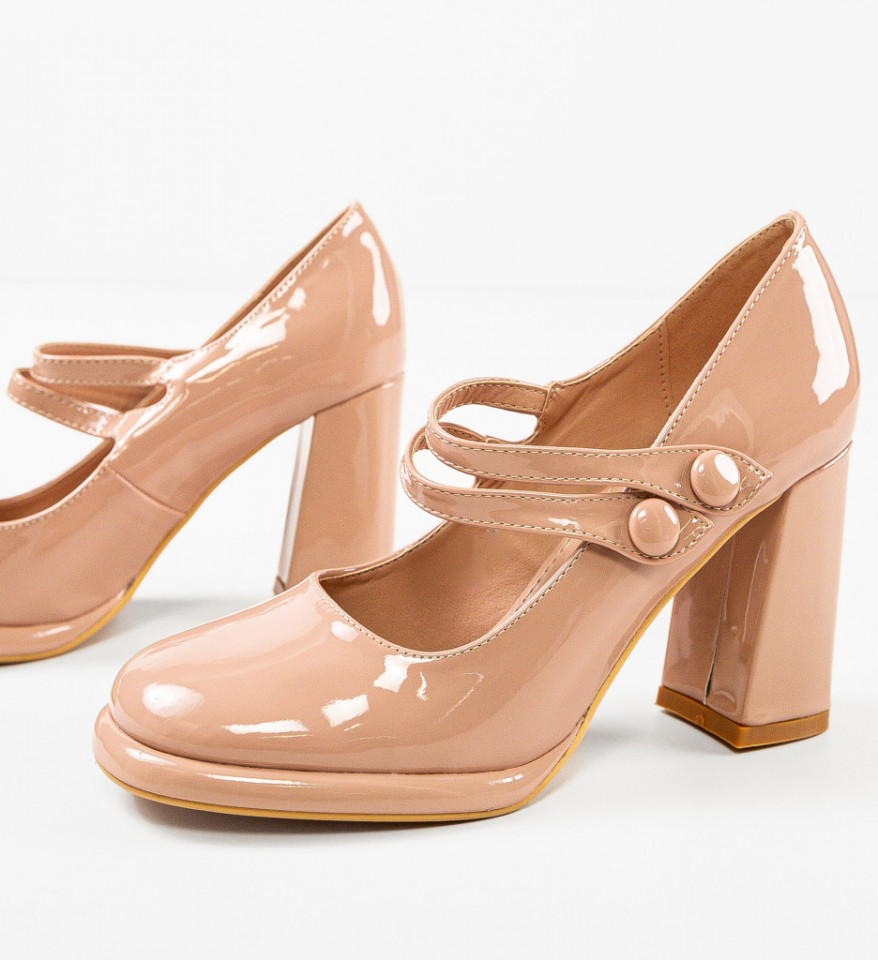 Pantofi dama Vintage Nude - Img 3