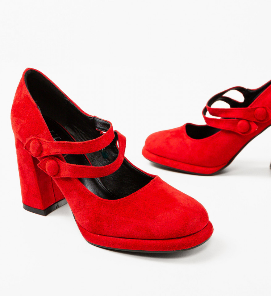 Pantofi dama Vintage Rosii 2 - Img 4