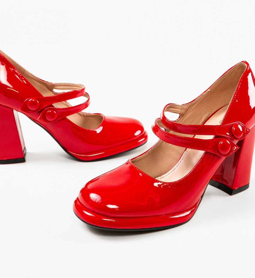 Pantofi dama Vintage Rosii - Img 3
