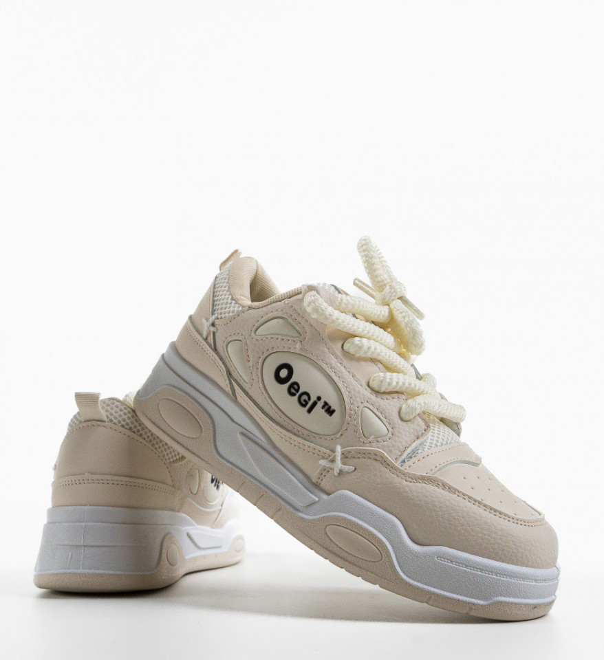 Pantofi sport Scarl Bej - Img 3