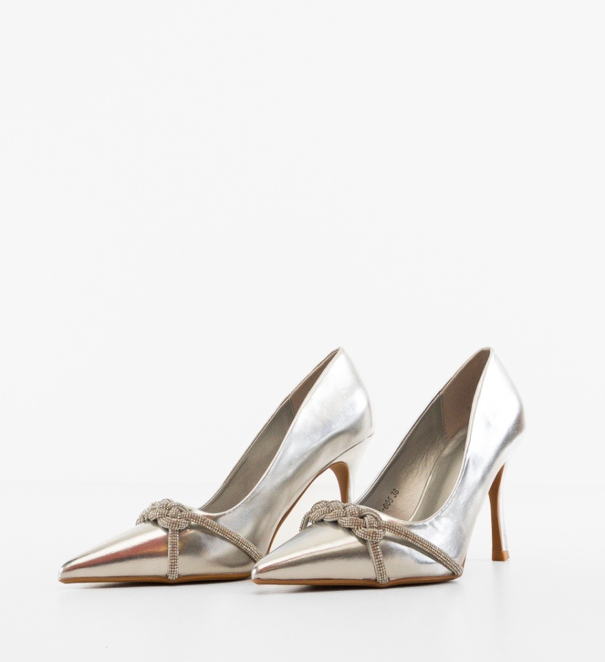 Pantofi stiletto dama Abrams Argintii - Img 3