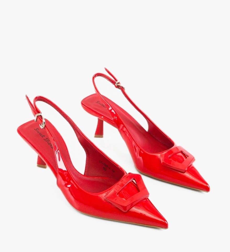 Pantofi stiletto dama Amoic Rosii - Img 3