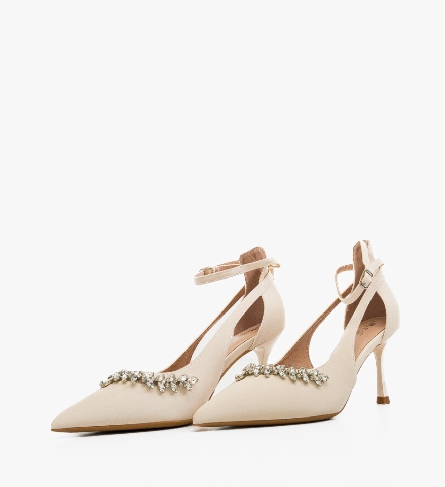 Pantofi stiletto dama Daray Bej - Img 2