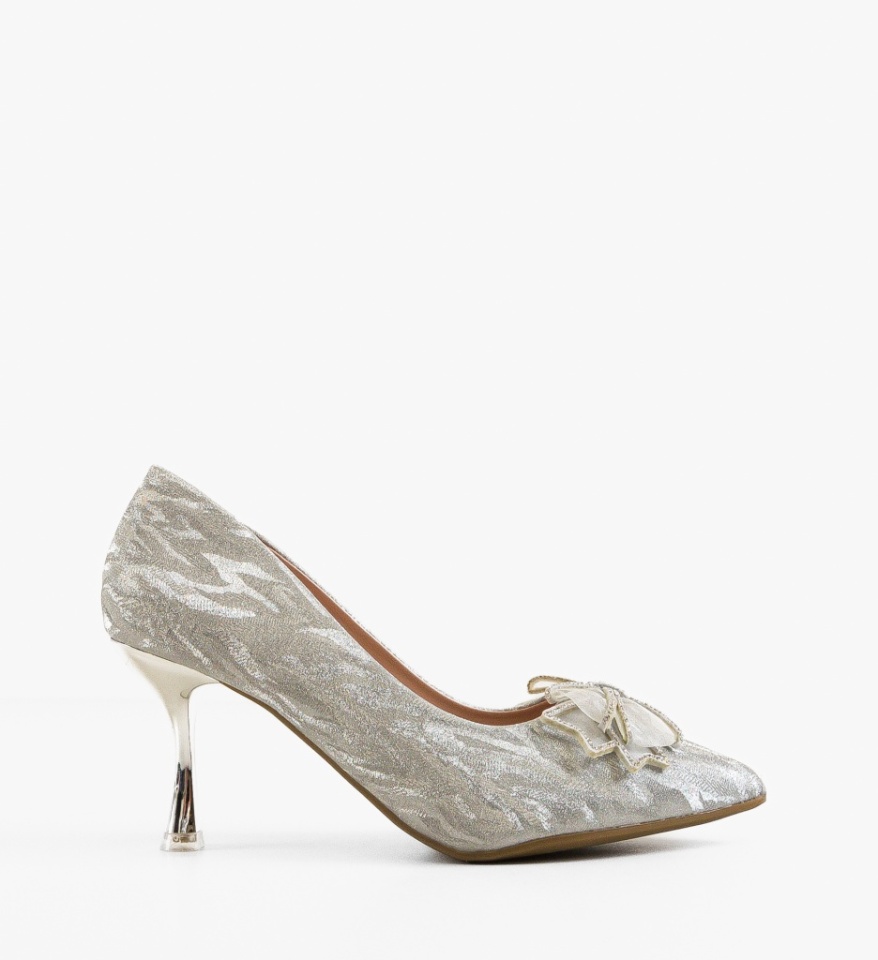 Pantofi stiletto dama Teuni Argintii