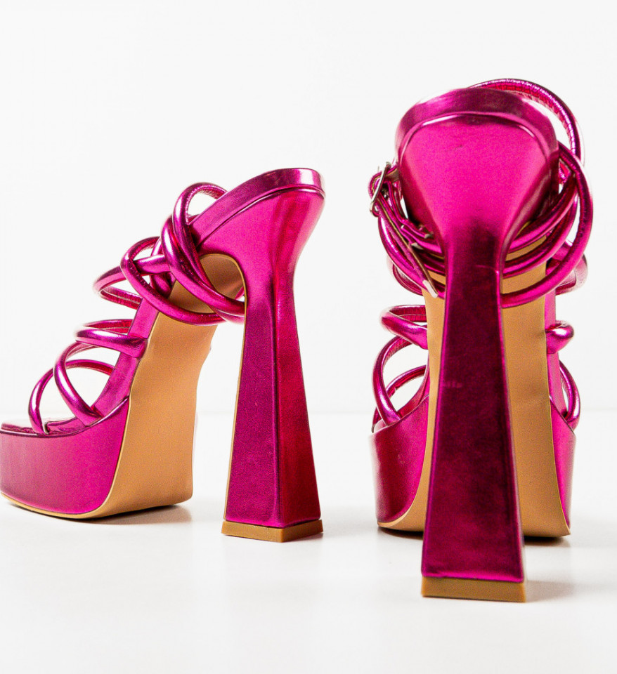 Sandale cu toc Everly Fuchsia - Img 3