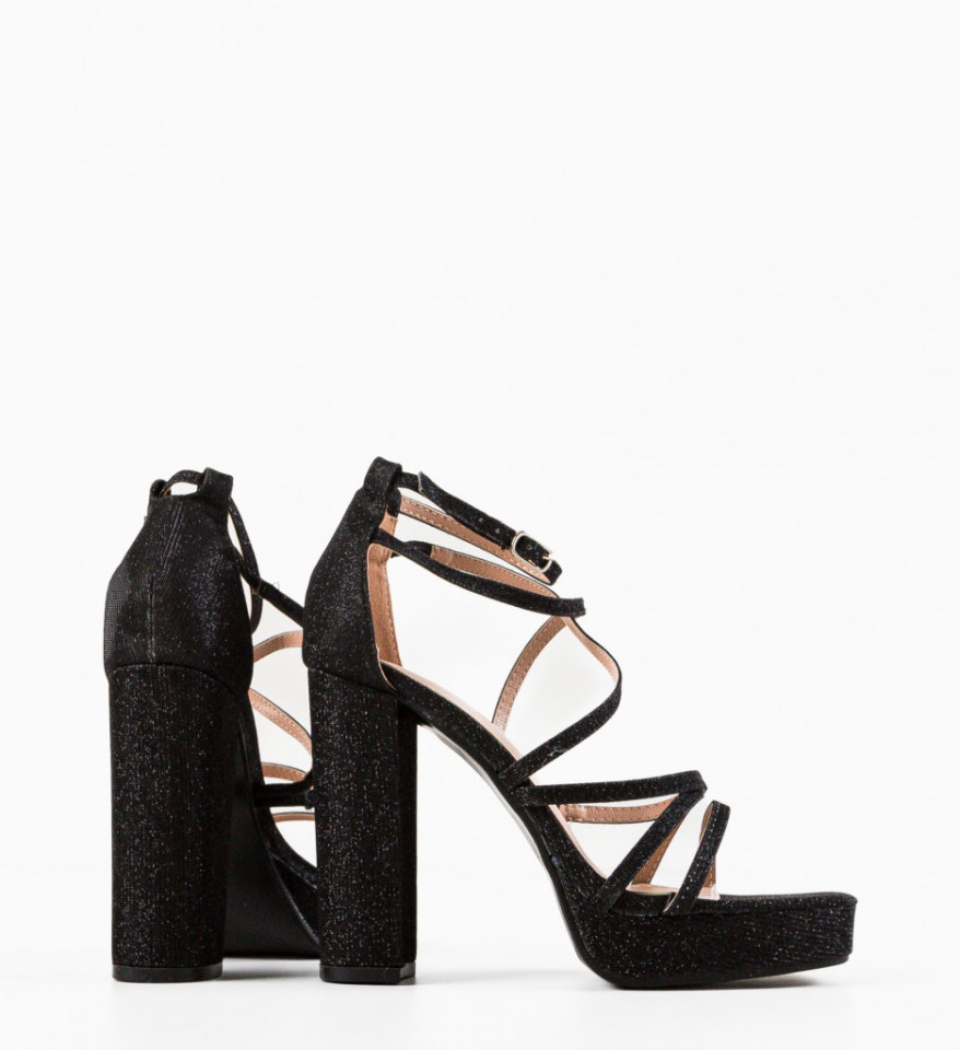 Sandale cu toc Hanson Negre - Img 3