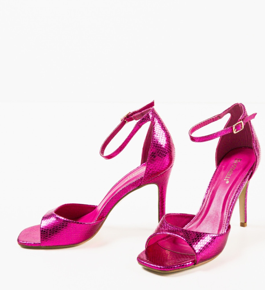Sandale cu toc Lekaz Fuchsia - Img 10