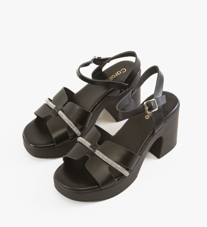 Sandale cu toc Mariko Negre - Img 2