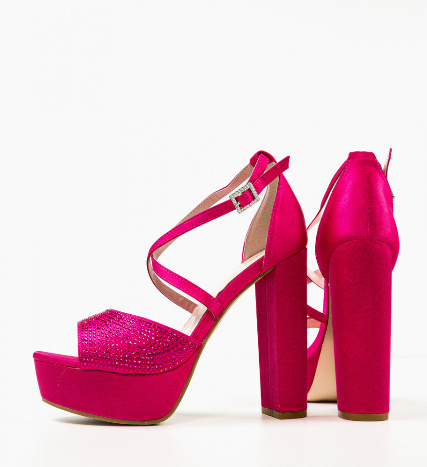 Sandale cu toc Parthen Fuchsia - Img 3