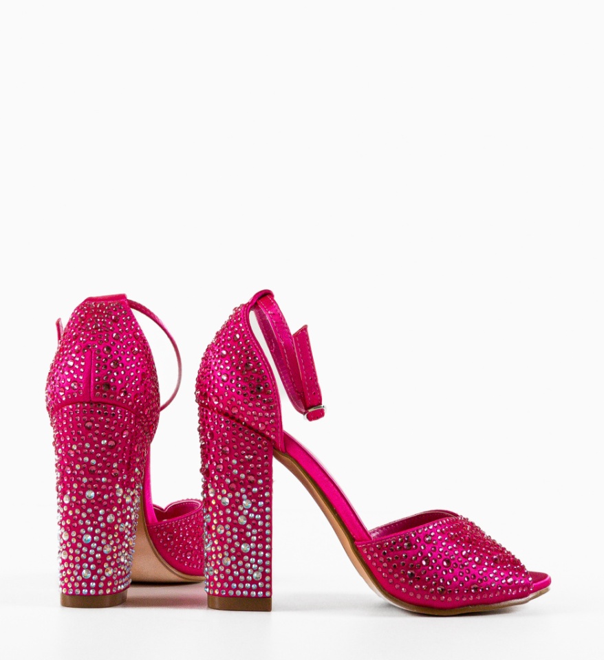 Sandale cu toc Rubyna Fuchsia - Img 3