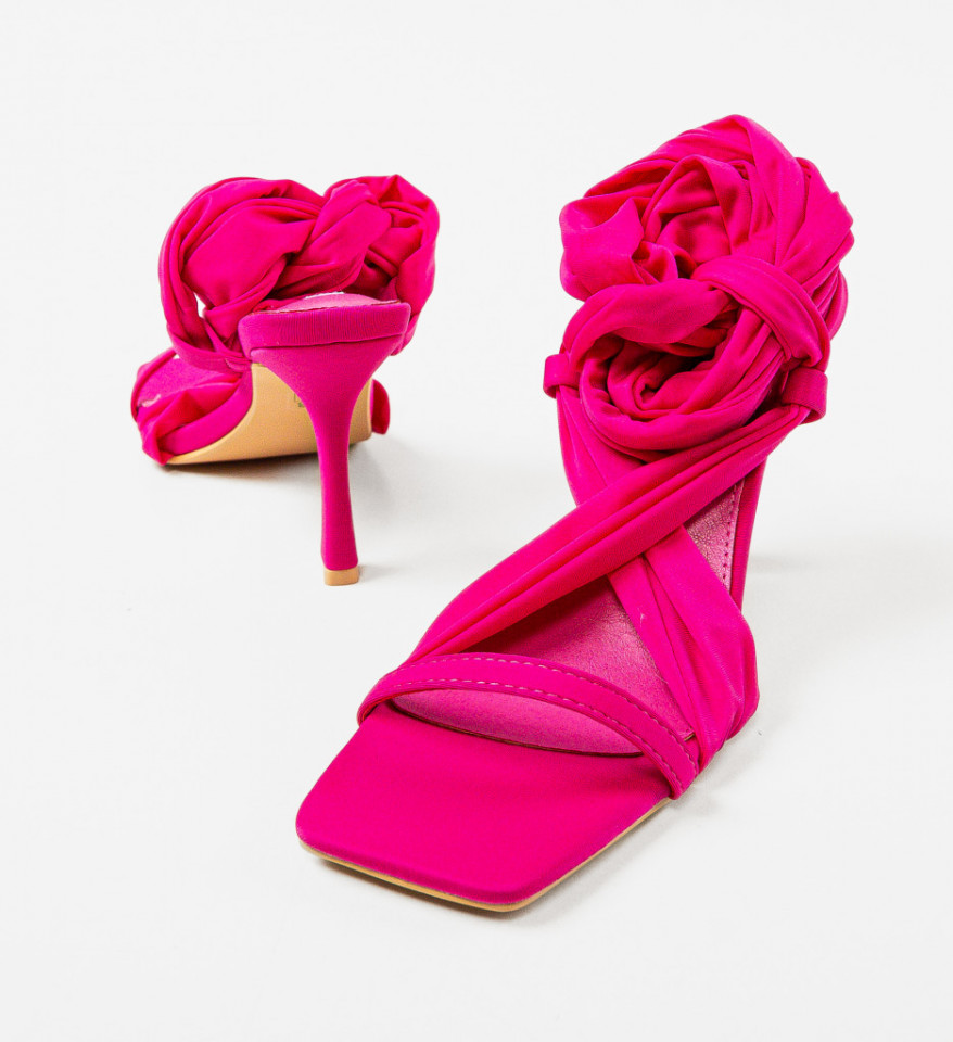 Sandale cu toc Septembe Fuchsia - Img 4