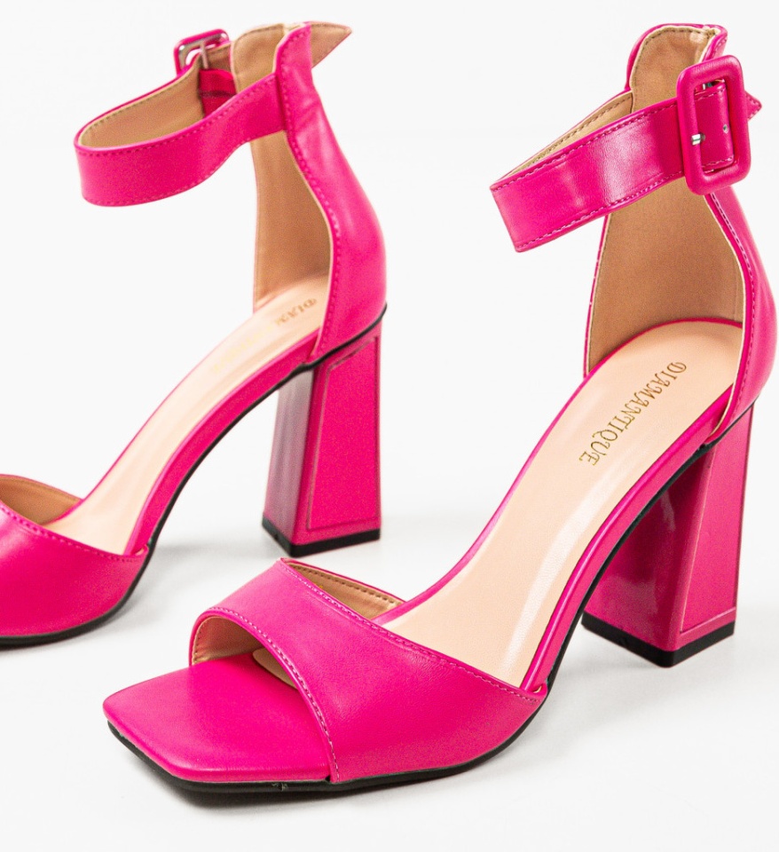 Sandale cu toc Shanthi Fuchsia - Img 10