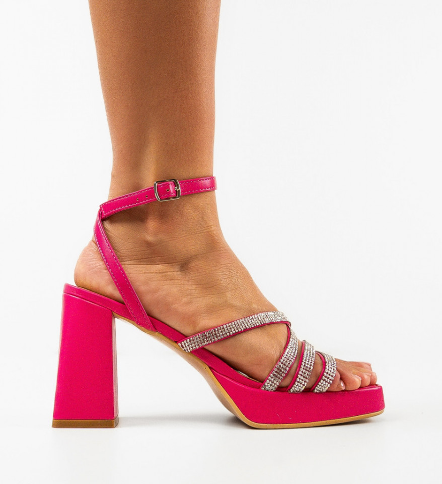 Sandale cu toc Shohre Fuchsia