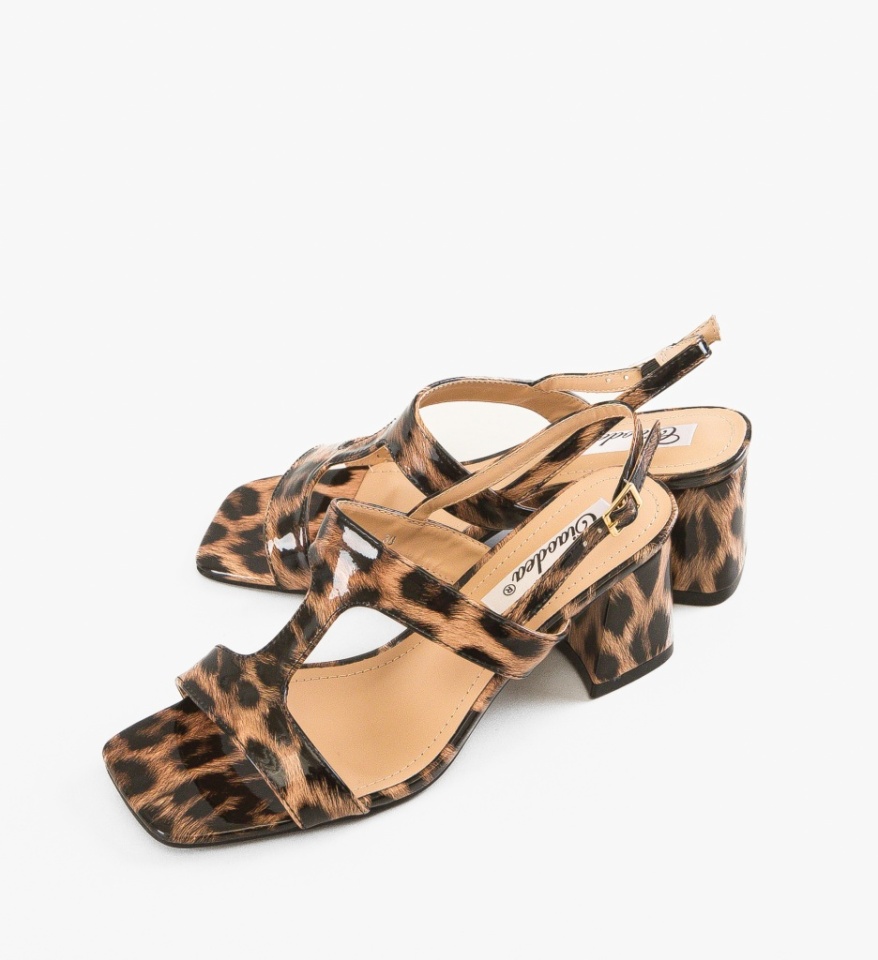 Sandale cu toc Sufyan Animal Print - Img 3