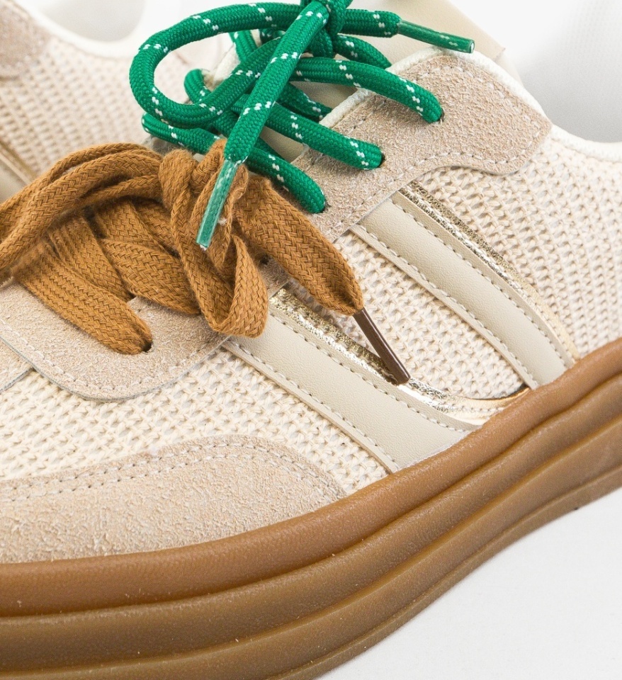 Sneakers dama Boomby Bej 2 - Img 5