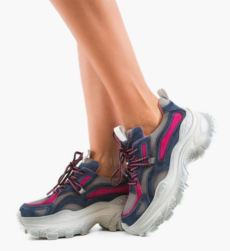 Sneakers dama Clover Albastri - Img 6