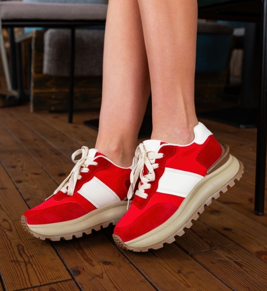 Sneakers dama Contares Rosii - Img 3