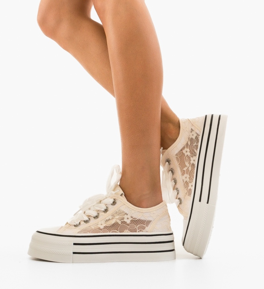 Sneakers dama Dantek Bej - Img 4
