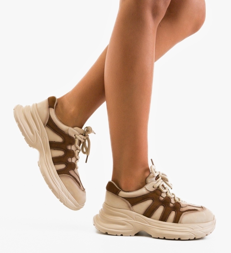 Sneakers dama Iman Bej 2 - Img 5