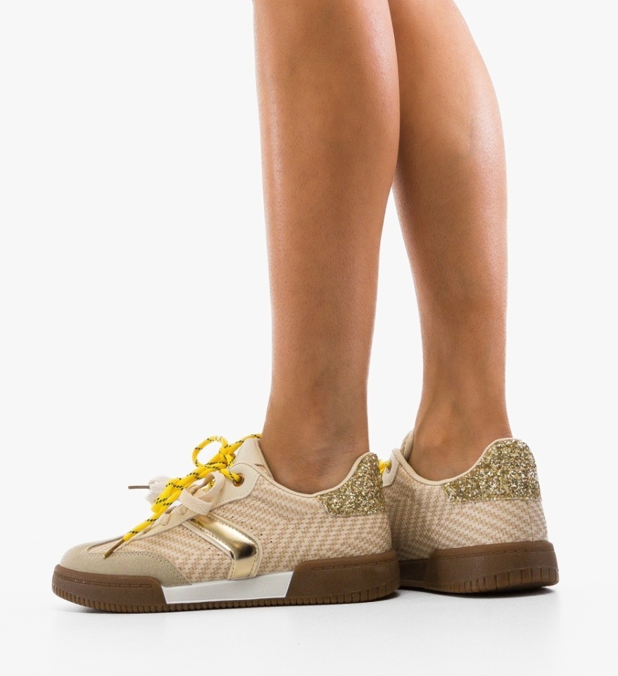 Sneakers dama Kabber Bej - Img 6