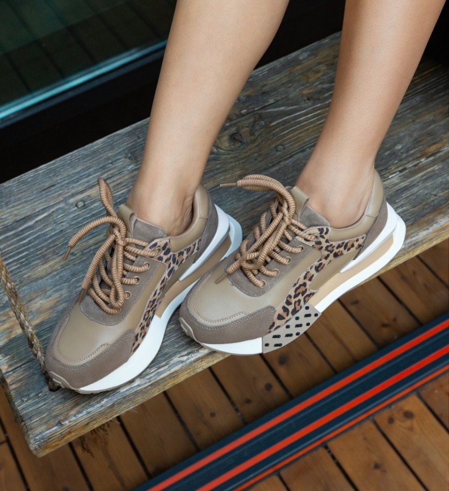 Sneakers dama Klery Khaki - Img 3