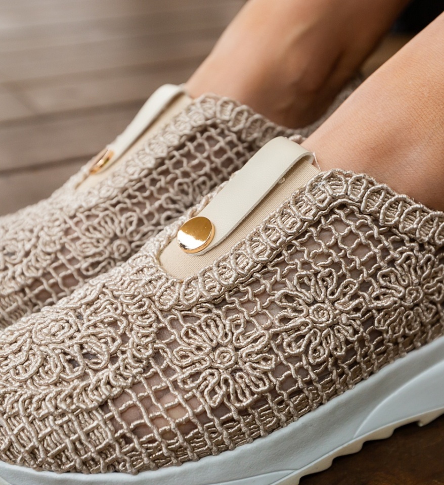 Sneakers dama Selima Bej - Img 6
