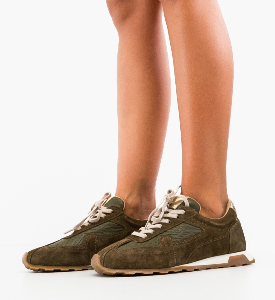 Sneakersi dama dama Leos Khaki - Img 5