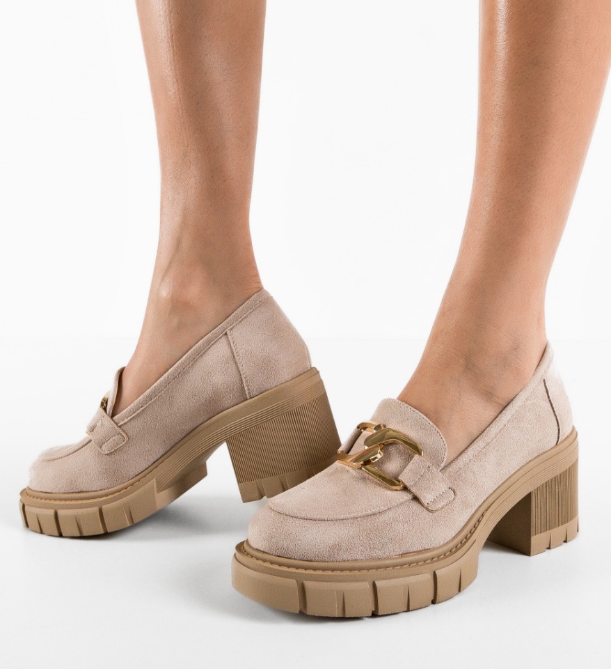 Pantofi Casual dama Akein Bej - Img 8