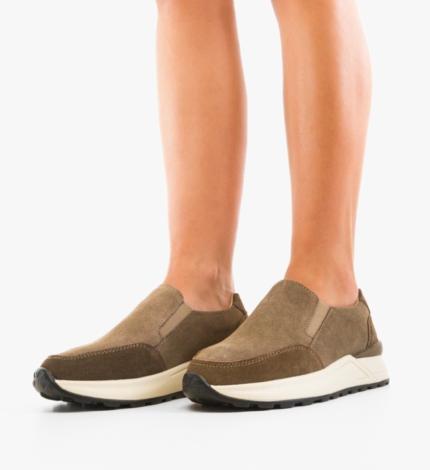 Pantofi casual dama Derina Khaki - Img 6