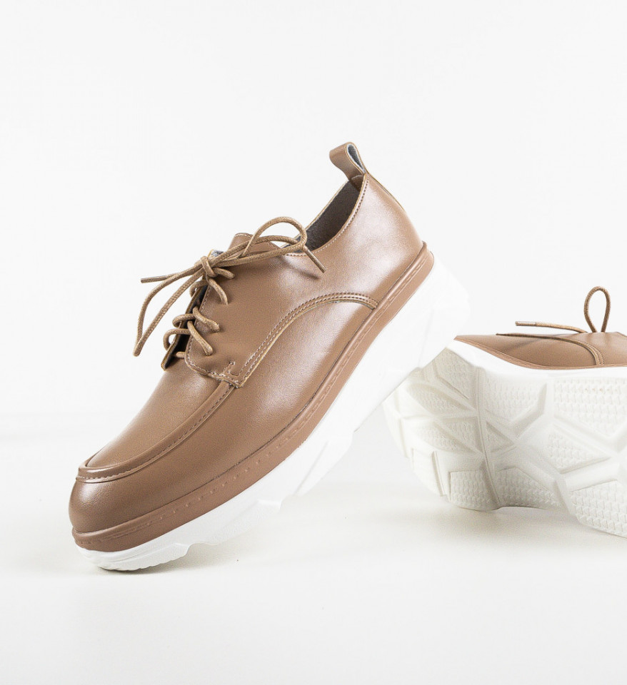 Pantofi casual dama Frelly Khaki - Img 3