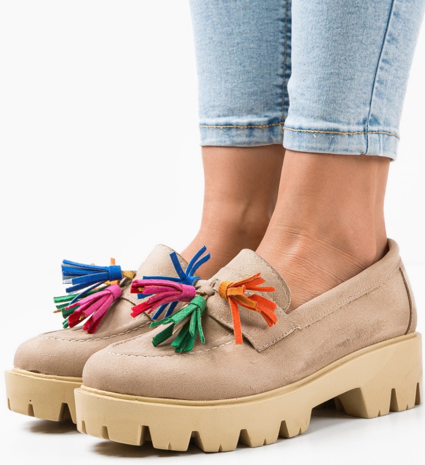 Pantofi Casual dama Kuciure Bej - Img 8