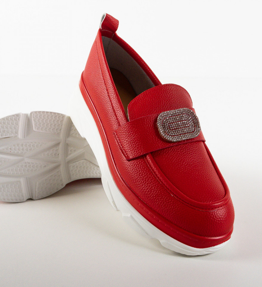 Pantofi casual dama Lonaza Rosii - Img 4