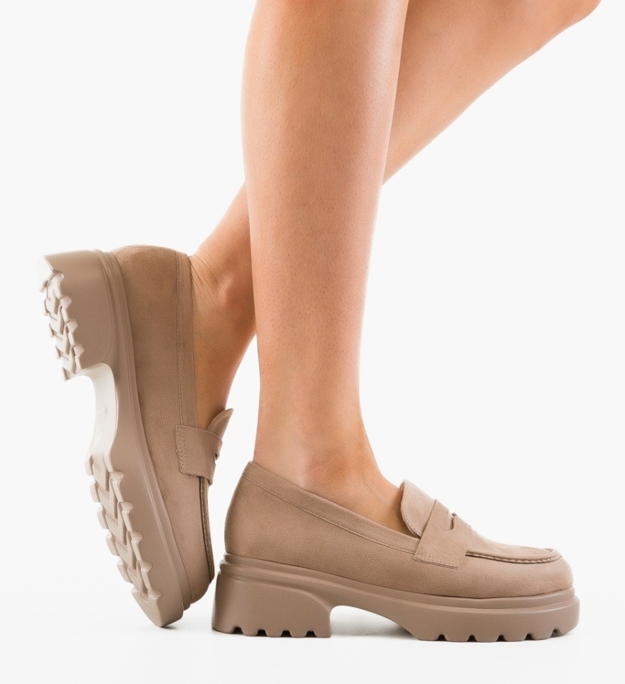 Pantofi casual dama Nowe Bej 2 - Img 2